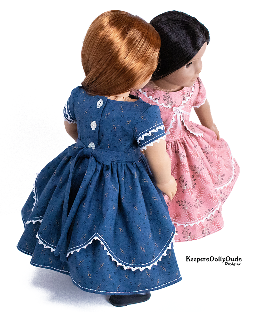 Keepers Dolly Duds Designs 18 Inch Historical 1850's Girls Dress 18" Doll Clothes Pattern Pixie Faire