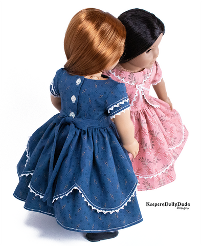 Keepers Dolly Duds Designs 18 Inch Historical 1850's Girls Dress 18" Doll Clothes Pattern Pixie Faire