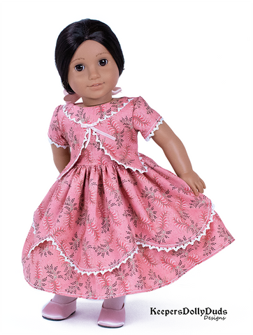 Keepers Dolly Duds Designs 18 Inch Historical 1850's Girls Dress 18" Doll Clothes Pattern Pixie Faire