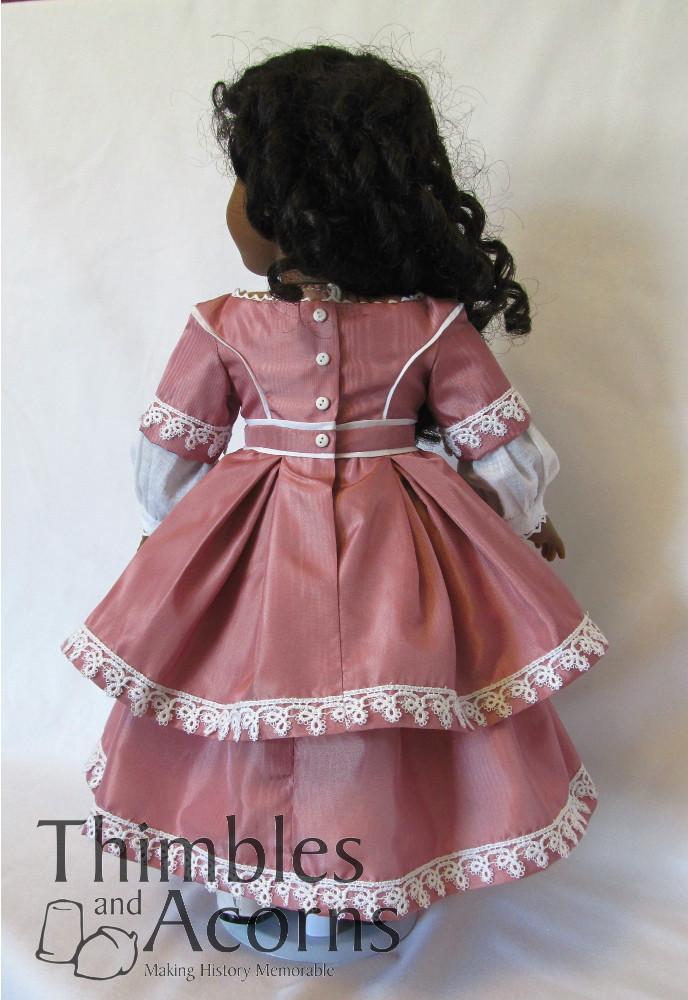 Thimbles and Acorns 18 Inch Historical 1850s Evening Dress 18" Doll Clothes Pattern Pixie Faire