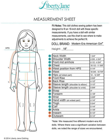 123 Mulberry Street 18 Inch Modern Pj Party Pjs and Slippers 18" Doll Clothes Pattern Pixie Faire