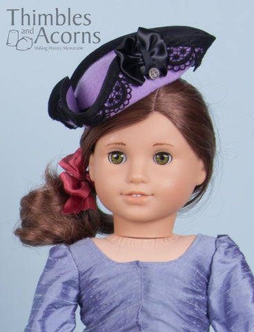 Thimbles and Acorns 18 Inch Historical 18th Century Molded Felt Hat Multi Sized Doll Clothes Pattern Pixie Faire