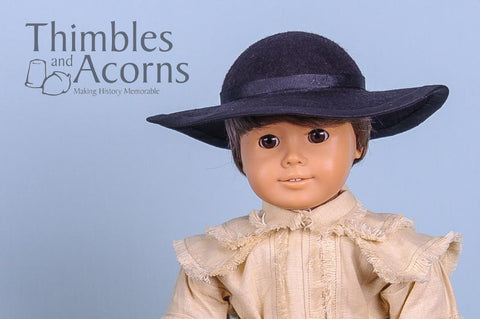 Thimbles and Acorns 18 Inch Historical 18th Century Molded Felt Hat Multi Sized Doll Clothes Pattern Pixie Faire