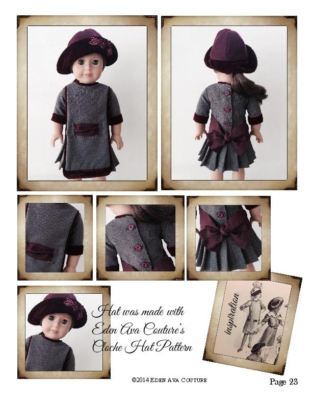Eden Ava 18 Inch Historical 1912 Apron Dress 18" Doll Clothes Pattern Pixie Faire