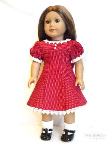 Fashioned by Rebecca 18 Inch Historical 1940's Panel Dress 18" Doll Clothes Pattern Pixie Faire