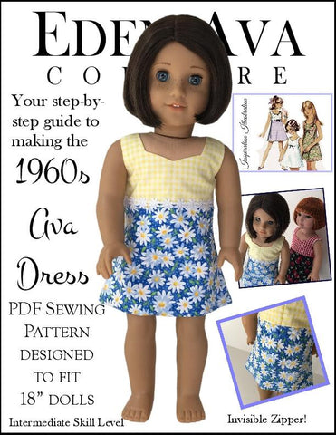 Eden Ava 18 Inch Historical 1960s Ava Dress 18" Doll Clothes Pixie Faire