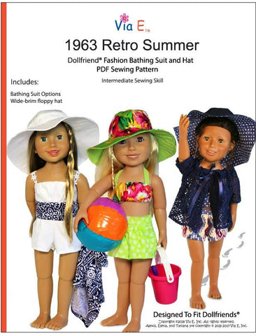 Via E Dollfriends 1963 Retro Summer Doll Clothes Pattern For Dollfriends Pixie Faire