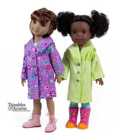 Thimbles and Acorns WellieWishers Hooded Bog Coat 14.5-15" Doll Clothes Pattern Pixie Faire