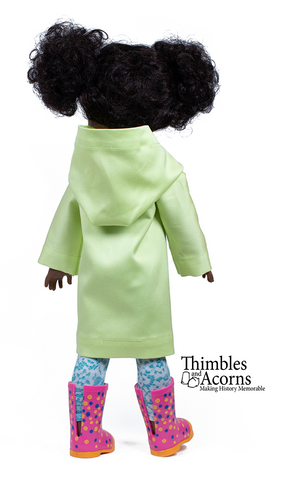 Thimbles and Acorns WellieWishers Hooded Bog Coat 14.5-15" Doll Clothes Pattern Pixie Faire