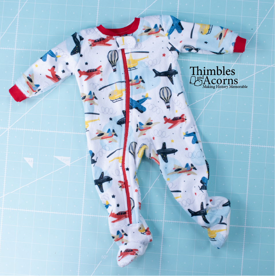 Thimbles and Acorns 18 Inch Boy Doll Sammy's Footed Pajamas 18" Doll Clothes Pattern Pixie Faire