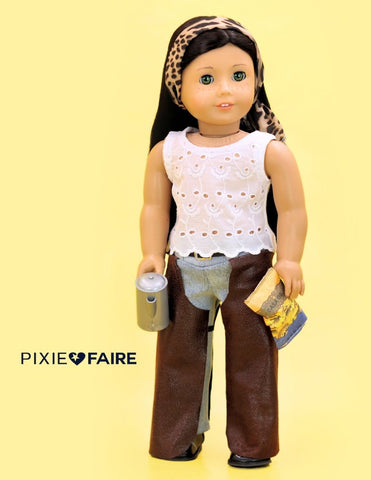 18 On Main 18 Inch Modern Cowgirl Ranch Chaps 18" Doll Clothes Pattern Pixie Faire