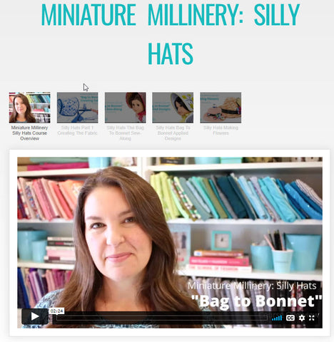 SWC Classes Miniature Millinery Silly Hats Master Class Video Course Pixie Faire