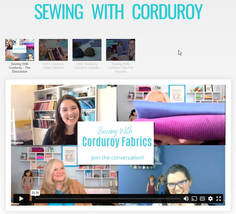 SWC Classes Sewing With Corduroy Fabric Master Class Video Course Pixie Faire