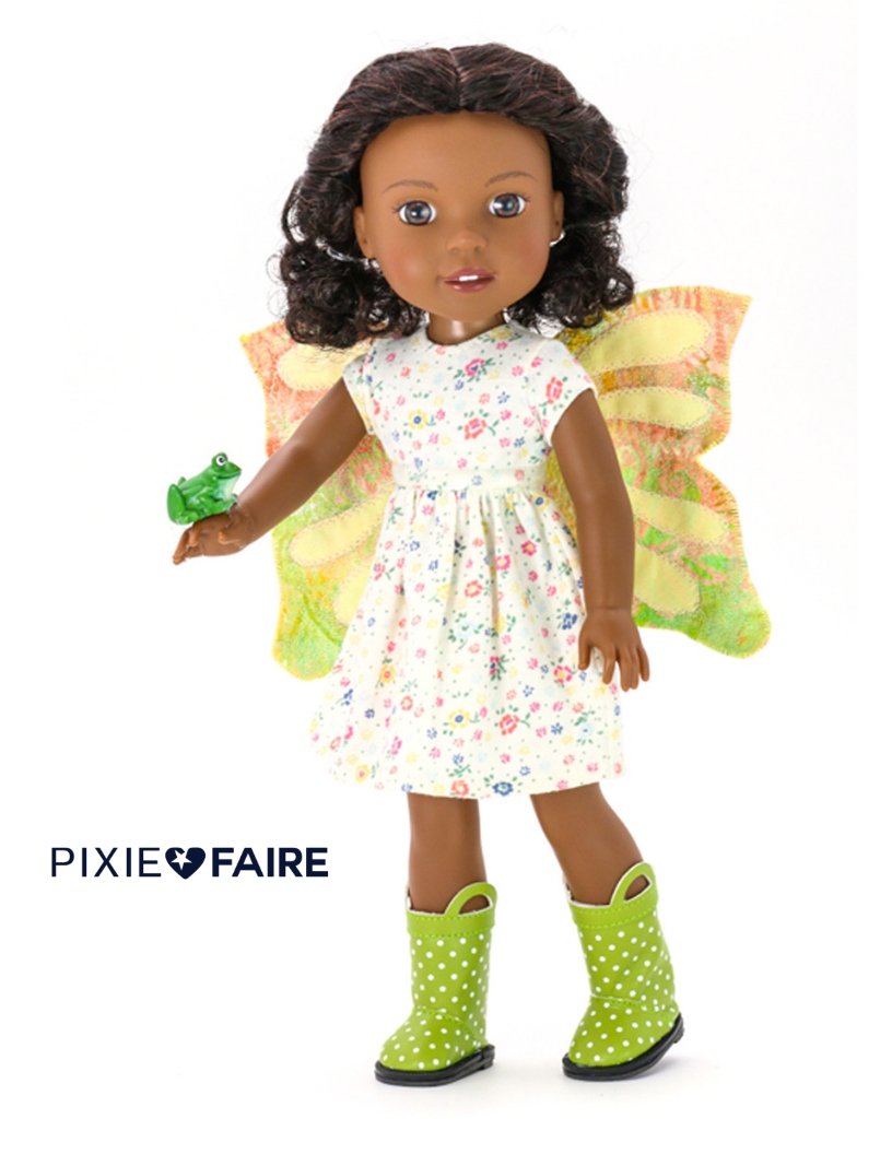 123 Mulberry Street WellieWishers Babydoll Dress 14.5" Doll Clothes Pattern Pixie Faire
