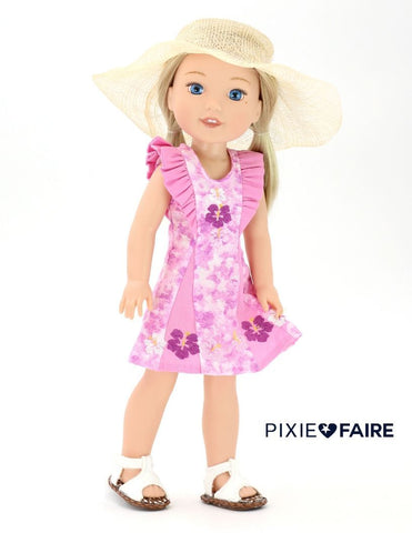 Frog Princess Fashions WellieWishers Waikiki Waves Dress 14.5" Doll Clothes Pattern Pixie Faire