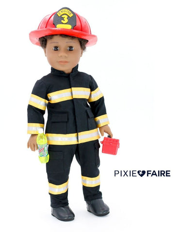 Doll Tag Clothing 18 Inch Modern Firefighter Outfit 18" Doll Clothes Pattern Pixie Faire