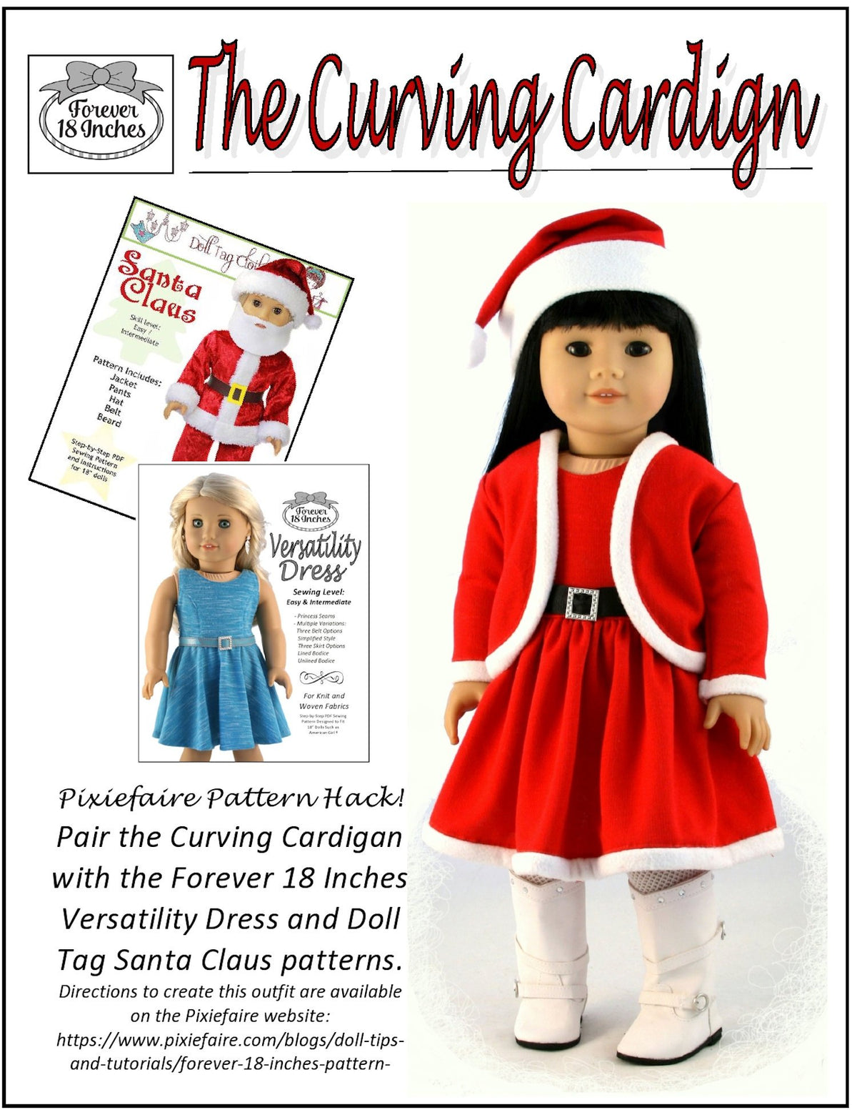 Forever 18 Inches 18 Inch Modern The Curving Cardigan 18" Doll Clothes Pixie Faire