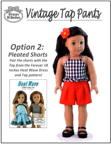 Forever 18 Inches 18 Inch Modern Vintage Tap Pants 18" Doll Clothes Pattern Pixie Faire