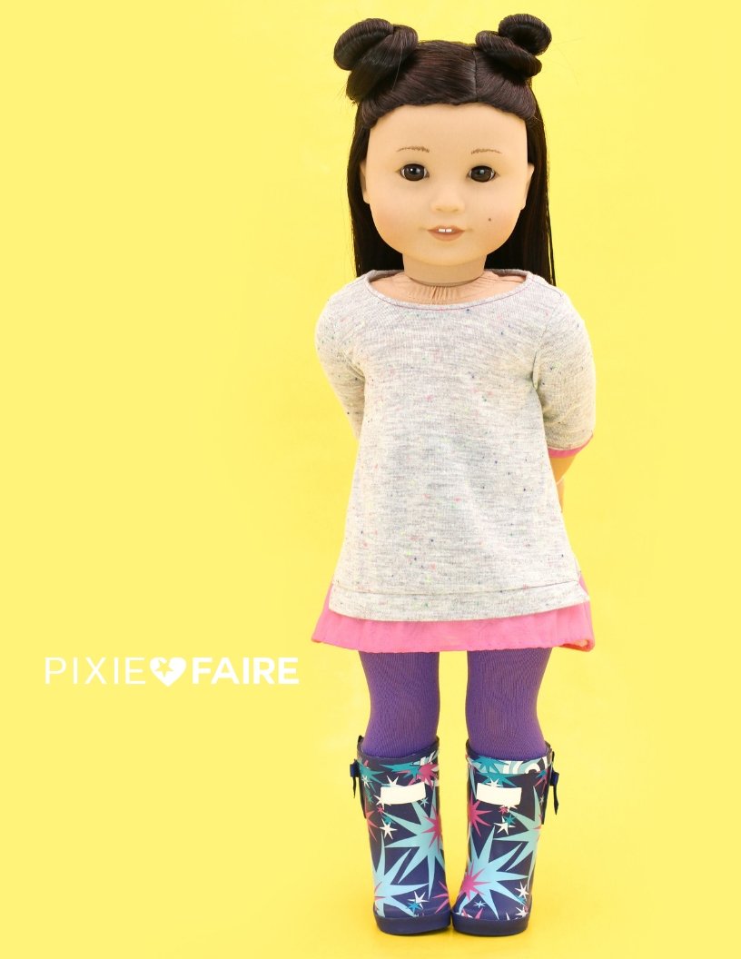 Seams to Streams 18 Inch Modern Sheer Delight Top 18" Doll Clothes Pattern Pixie Faire
