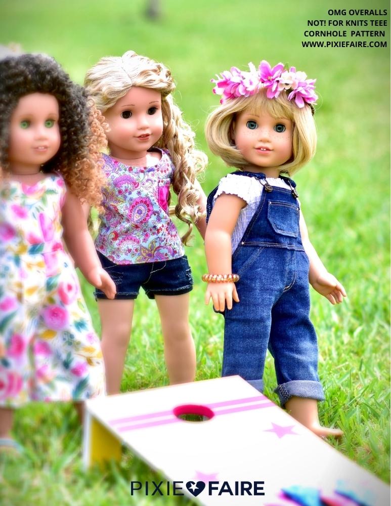 Forever 18 Inches 18 Inch Modern NOT!  For Knits Tee-Shirt 18" Doll Clothes Pattern Pixie Faire