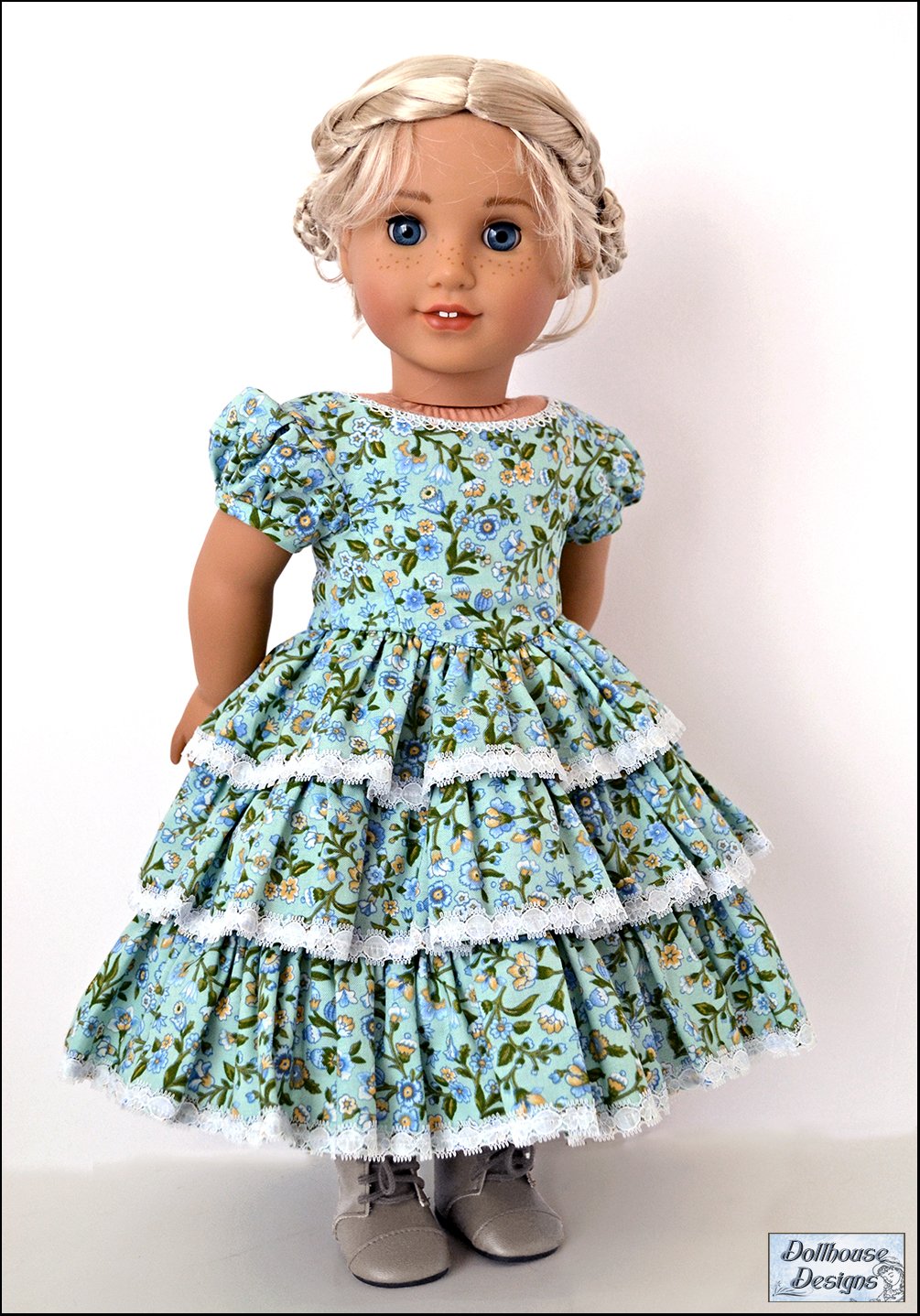 Dollhouse Designs 18 Inch Historical 1850s Promenade 18" Doll Clothes Pattern Pixie Faire