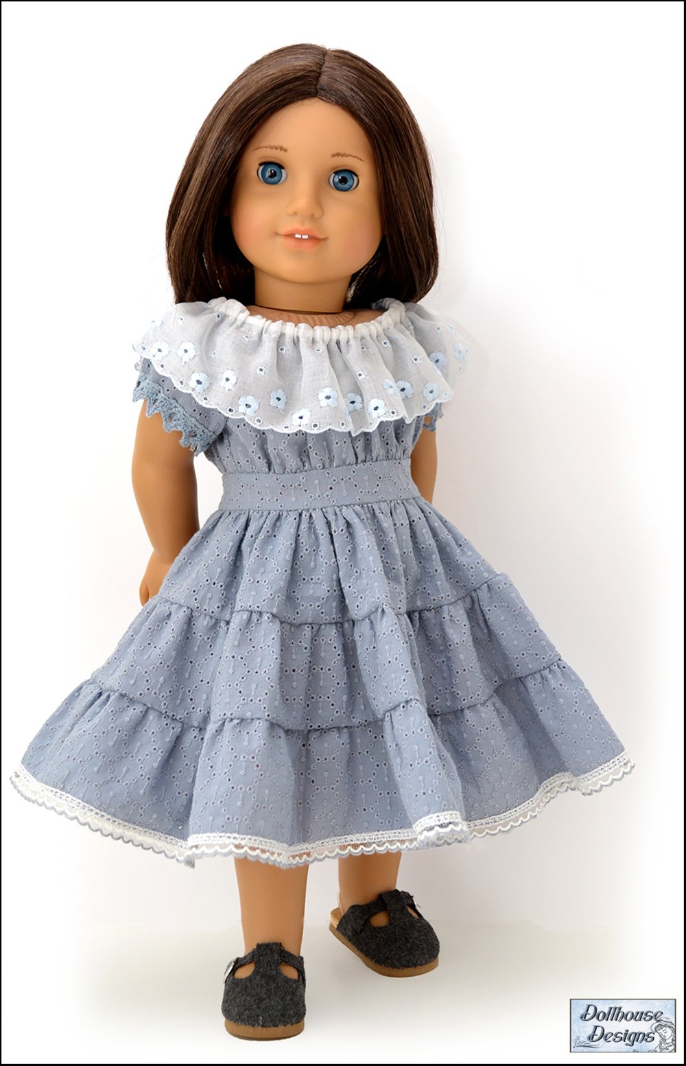 Dollhouse Designs 18 Inch Historical Fiesta Folklorico Dress & Blouse 18" Doll Clothes Pattern Pixie Faire