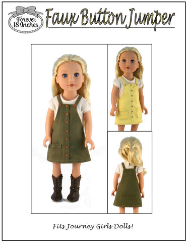 Forever 18 Inches Journey Girl Faux Button Front Jumper for 18” Journey Girls and 19” Gotz Dolls Pixie Faire