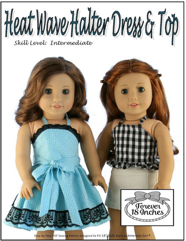 Forever 18 Inches 18 Inch Modern Heat Wave Halter Dress & Top 18" Doll Clothes Pixie Faire