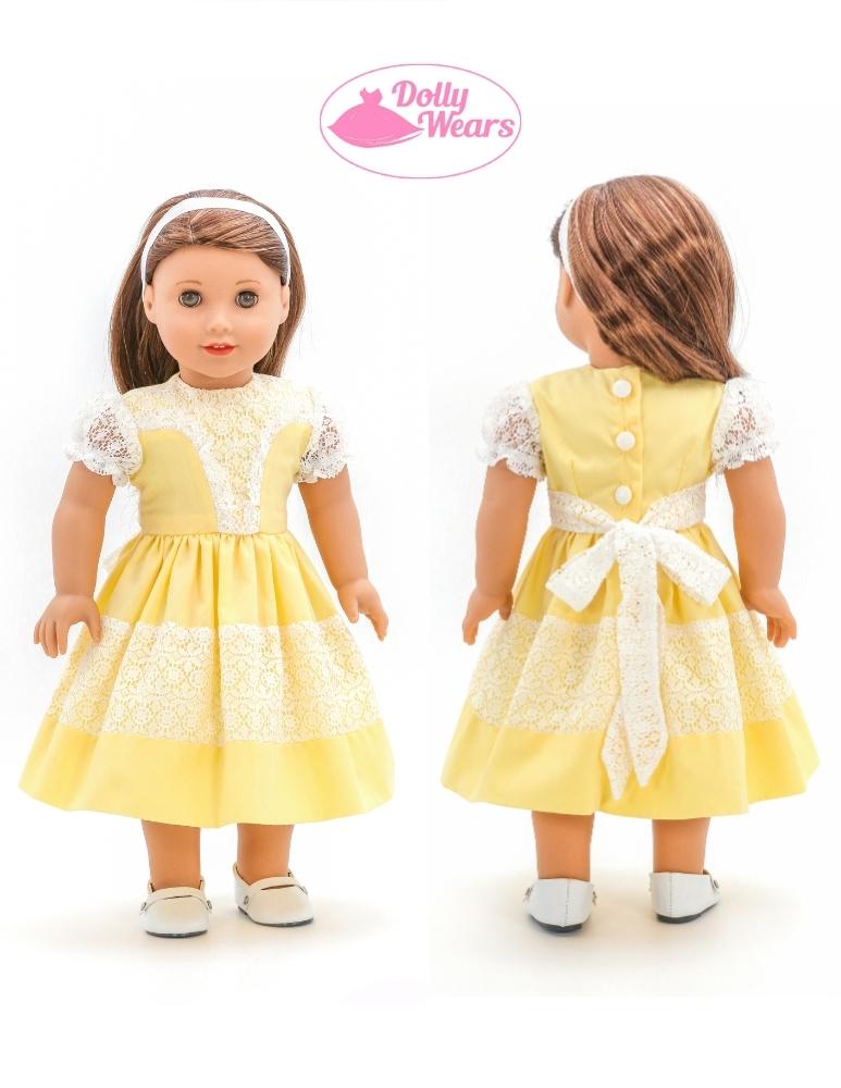 Dolly Wears 18 Inch Historical 50s N Lace 18" Doll Clothes Pattern Pixie Faire
