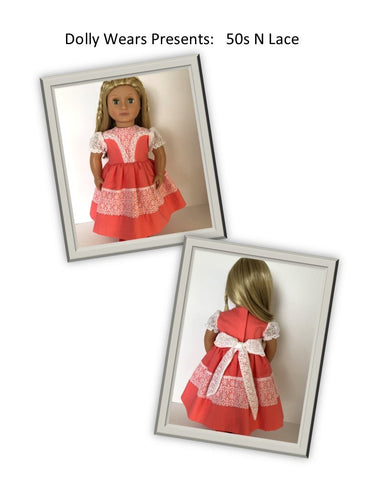 Dolly Wears 18 Inch Historical 50s N Lace 18" Doll Clothes Pattern Pixie Faire