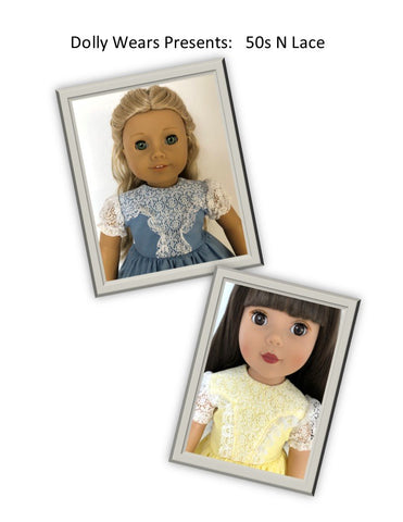 Dolly Wears 18 Inch Historical 50s N Lace 18" Doll Clothes Pattern Pixie Faire
