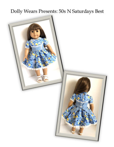 Dolly Wears 18 Inch Historical 50s N Saturdays Best 18" Doll Clothes Pattern Pixie Faire