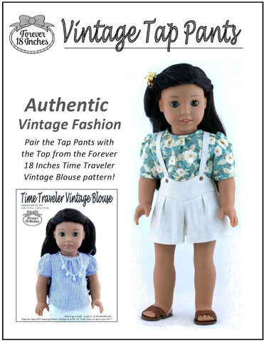 Forever 18 Inches 18 Inch Modern Vintage Tap Pants 18" Doll Clothes Pattern Pixie Faire