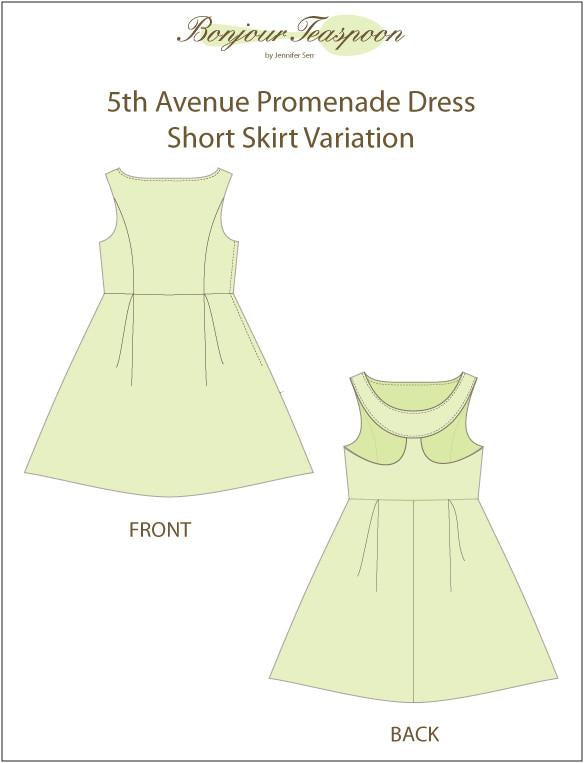 Bonjour Teaspoon 18 Inch Historical 5th Avenue Promenade Dress 18" Doll Clothes Pattern Pixie Faire