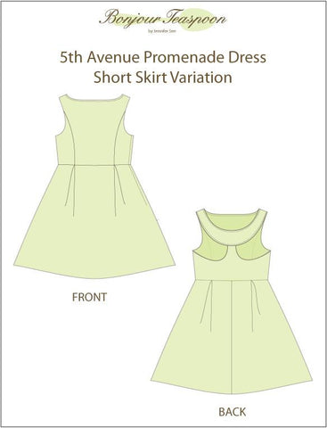Bonjour Teaspoon 18 Inch Historical 5th Avenue Promenade Dress 18" Doll Clothes Pattern Pixie Faire