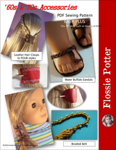 Flossie Potter 18 Inch Historical '60s & '70s Accessories 18" Doll Accessory Pattern Pixie Faire