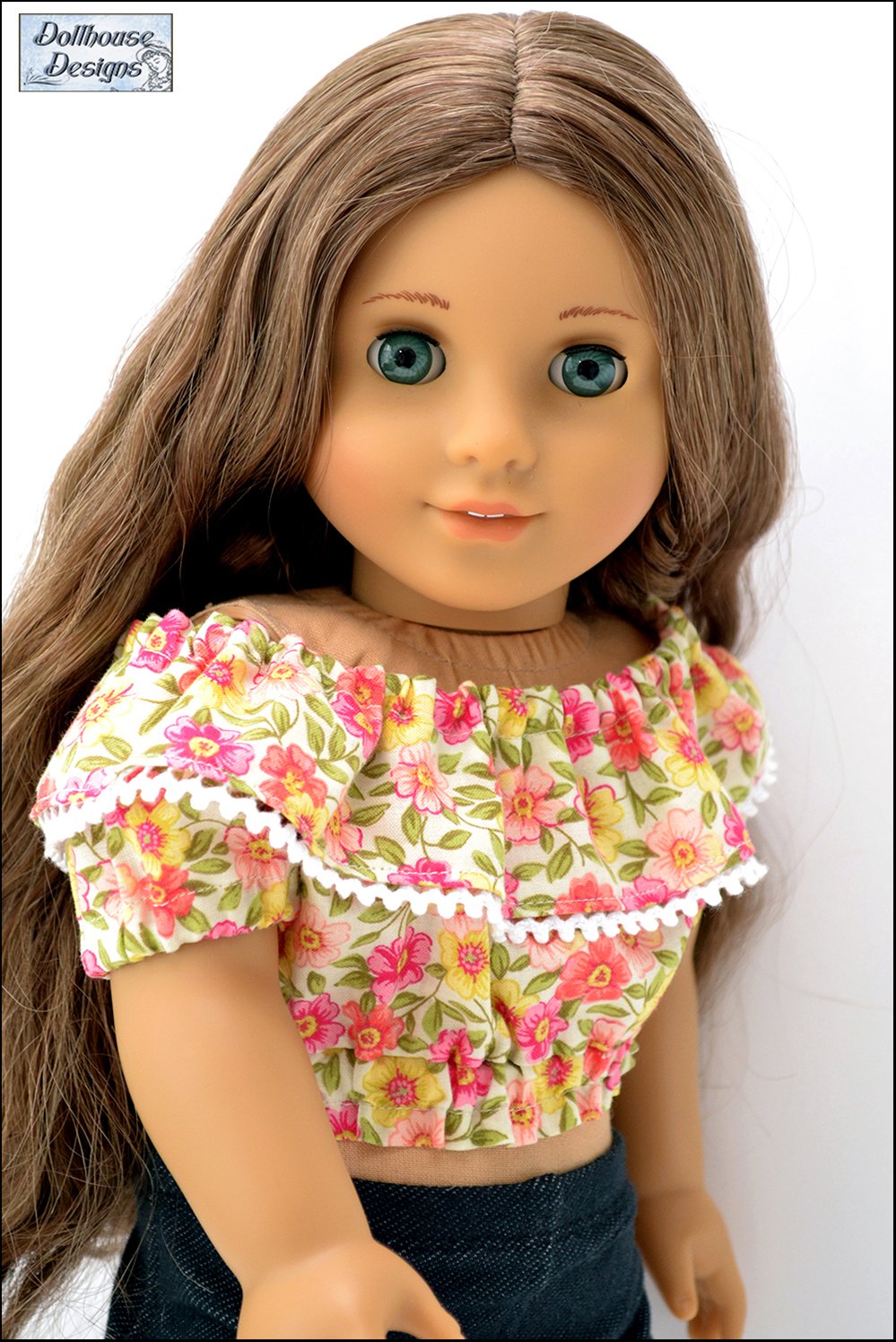 Dollhouse Designs 18 Inch Historical Fiesta Folklorico Dress & Blouse 18" Doll Clothes Pattern Pixie Faire