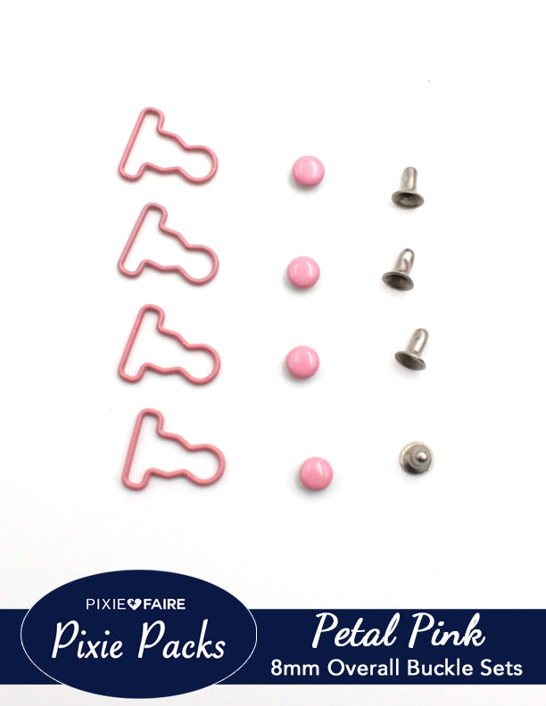 Pixie Faire Pixie Packs Pixie Packs Micro Mini Overall Buckles 1/4" or 8mm Petal Pink Pixie Faire