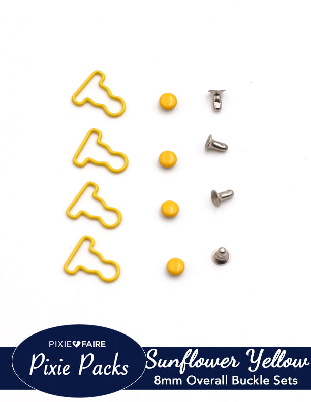 Pixie Faire Pixie Packs Pixie Packs Micro Mini Overall Buckles 1/4" or 8mm Sunflower Yellow Pixie Faire