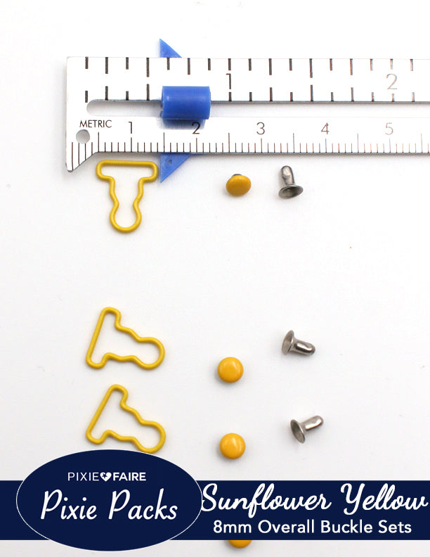 Pixie Faire Pixie Packs Pixie Packs Micro Mini Overall Buckles 1/4" or 8mm Sunflower Yellow Pixie Faire