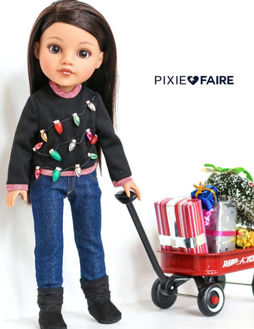 Liberty Jane WellieWishers Pullover Sweater 14.5" Doll Clothes Pattern Pixie Faire