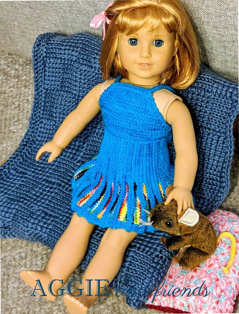 Aggie and friends Knitting Dallie Delish Flip Skirt and Halter Top Knitting Pattern For 18" Dolls Pixie Faire