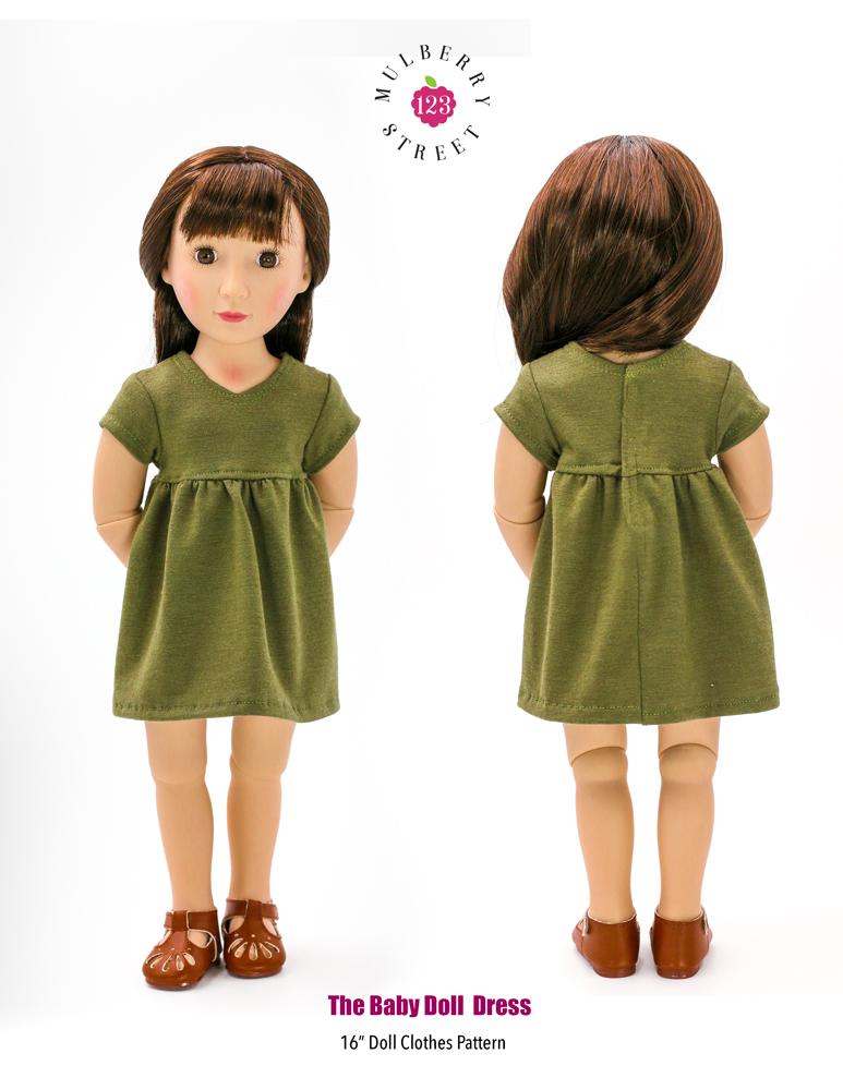 babydoll dress pattern 123 Mulberry Street Babydoll Dress 16" Doll Clothes Pattern