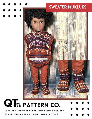 QTπ Pattern Co A Girl For All Time Sweater Mukluks Pattern For A Girl For All Time Dolls Pixie Faire
