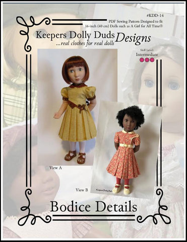 Keepers Dolly Duds Designs A Girl For All Time Bodice Details Dress Pattern For A Girl For All Time Dolls Pixie Faire