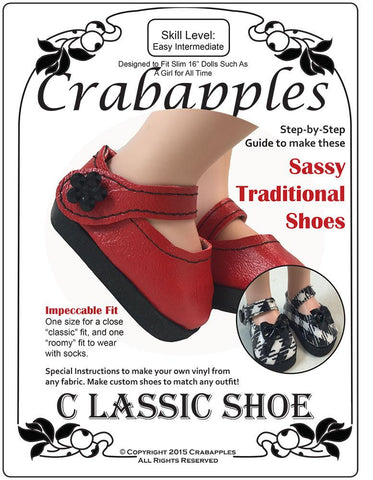 Crabapples A Girl For All Time Classic Shoe Pattern for AGAT Dolls Pixie Faire