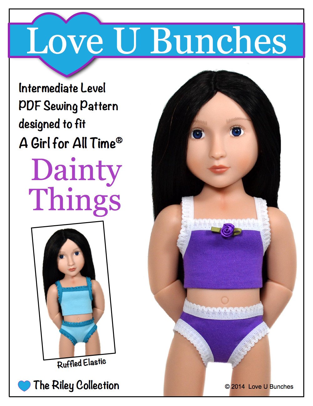 Love U Bunches A Girl For All Time Dainty Things Pattern for AGAT Dolls Pixie Faire