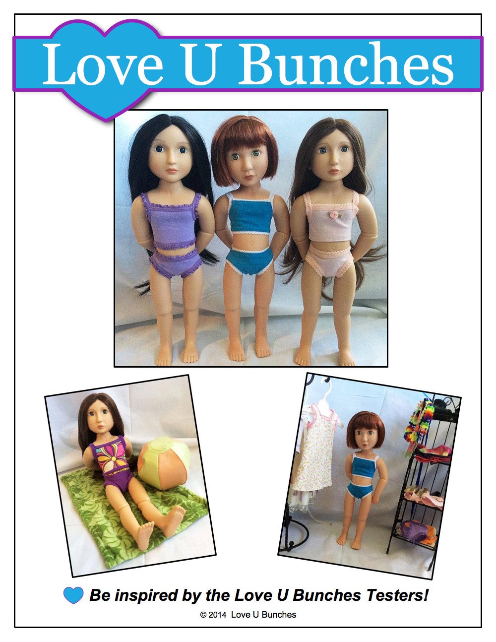 Love U Bunches A Girl For All Time Dainty Things Pattern for AGAT Dolls Pixie Faire