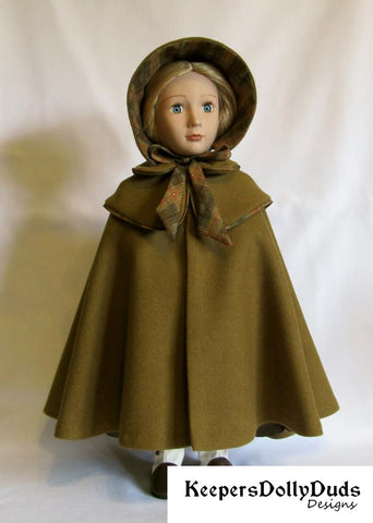Keepers Dolly Duds Designs A Girl For All Time Double Cape and Bonnet Pattern For A Girl For All Time Dolls Pixie Faire