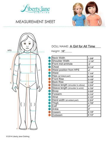 Liberty Jane A Girl For All Time Denim Jacket Pattern for AGAT Dolls Pixie Faire
